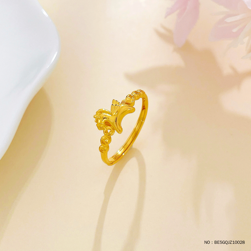 足金999戒指马年生肖马上有钱可爱小飞马生肖艺术戒